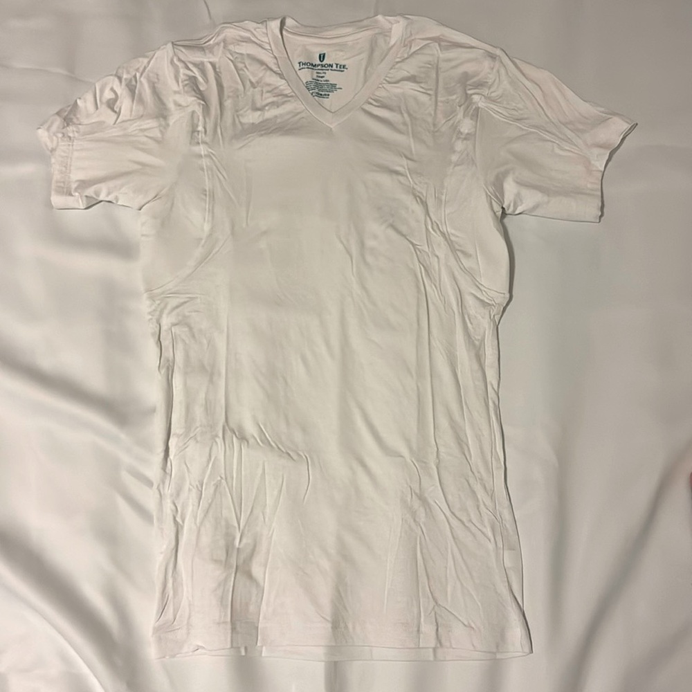 Thompson Tee | White Slim Fit Sweatproof Shirt